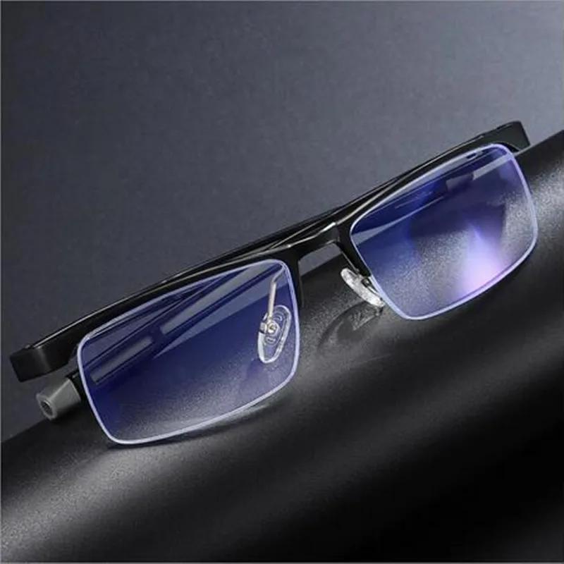 Outdoor Men's Aluminum Magnesium Half Frame Anti-Lost Pair Lock Magnet Anti Blue Ray Eyeglasses ,Prescription for Myopia A6006