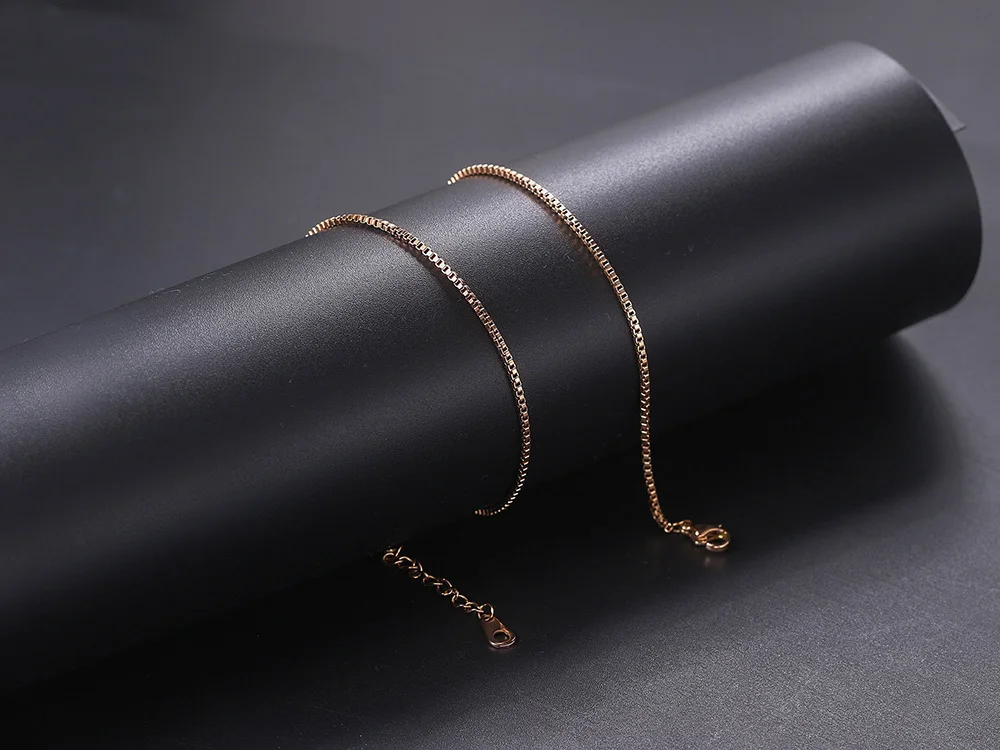 Dünne Kastenkette Halsketten für Männer und Frauen 1,5MM Edelstahlketten DIY Schmuck Minimalistische Halskette Modeschmuck C027 – Detail 4