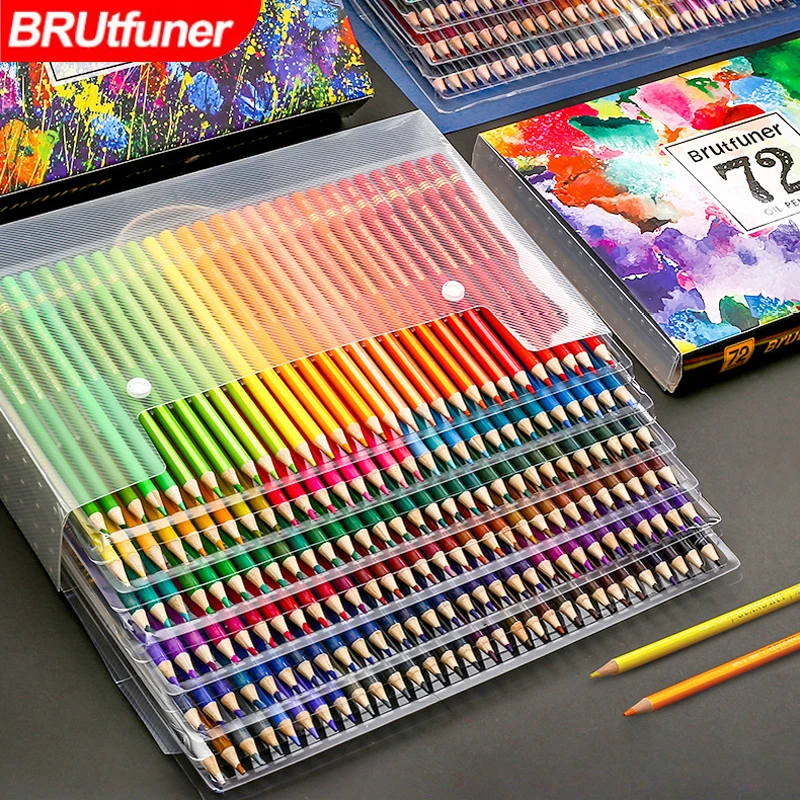 

Brutfuner 72/120/160/180/260 Professional Oil Color Pencil Soft Core Watercolor Colored Pencils Set Drawing School Art Supplies