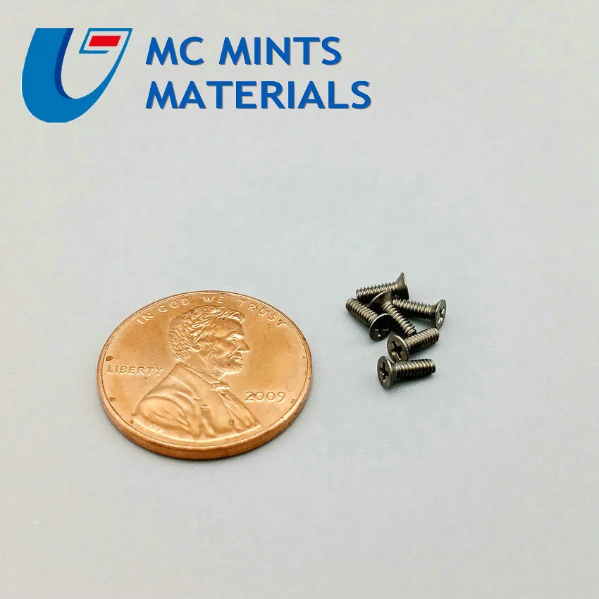 M1.2 M1.4 m1.6 M2 m2.5 m3 x2-6mm Ti perno tornillo de titanio Cruz plana cabeza Original no pulido de titanio de grado 2 tornillo sujetador Ti