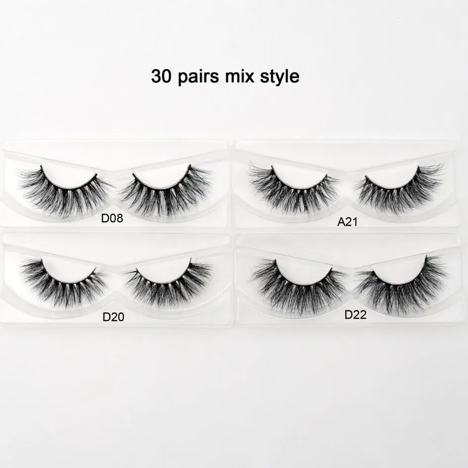 30pairs/pack Visofree Lashes 3D Mink Eyelashes Full Strip Lashes Handmade Premium Mink Hair Multi-use False Eyelashes Makeup