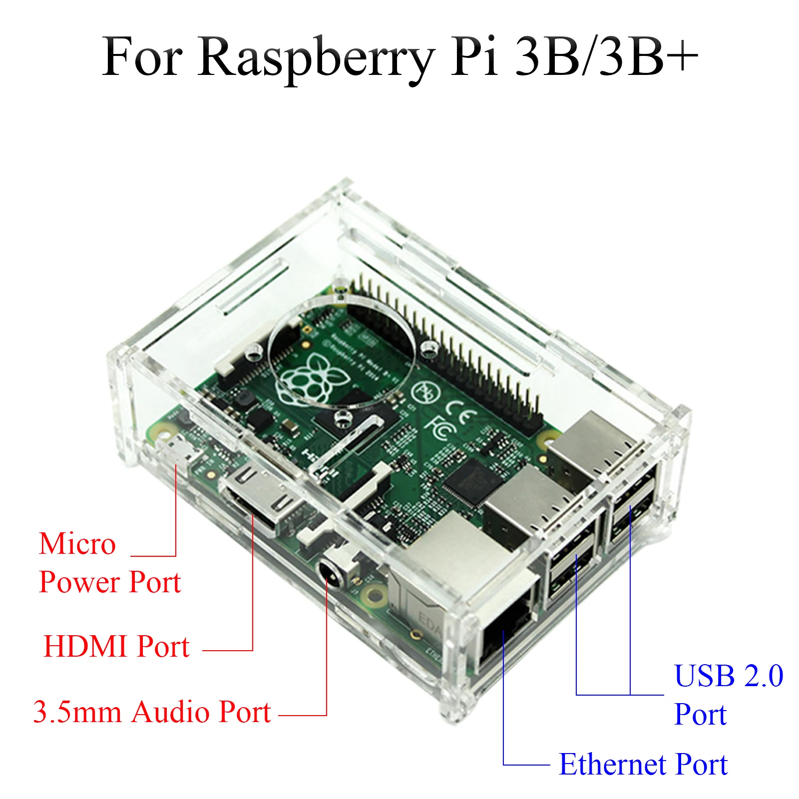 Klar Acryl Fall Abdeckung Gehäuse Box Mit Lüfter + Aluminium Kühlkörper Kit Für Raspberry Pi 4B / 3B / 3B +
