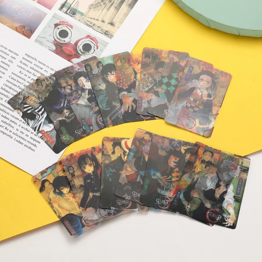 

16PCS/Set Anime Demon Slayer Kamado Tanjirou Nezuko Cosplay Prop PVC Transparent Photo Collection Bookmark Card Decorations