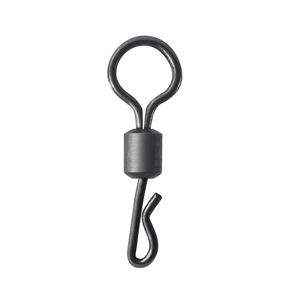 DNDYUJU 30pcs Fishing Rigs Snap Big Eye Carp Fishing Quick Change Swivels Q-Shaped  Matt Black Color Fishing Connector