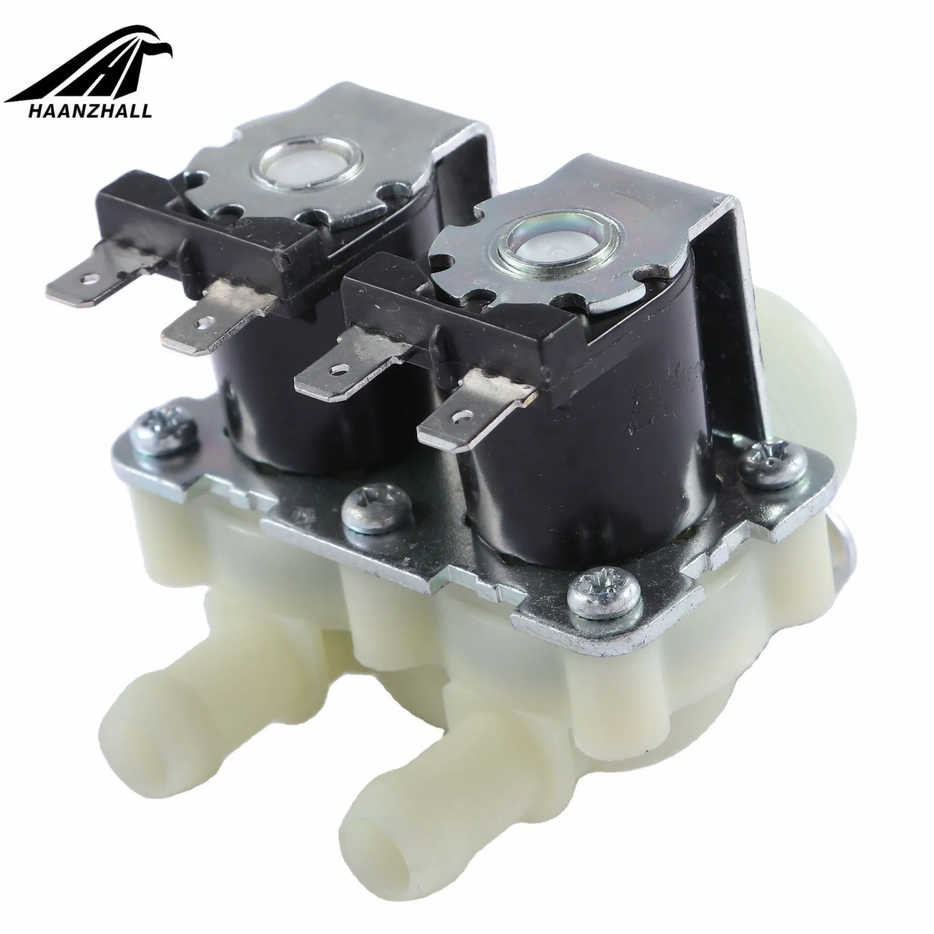 Válvula Solenoide de entrada de agua eléctrica Dual, DN20 G3/4 1 en 2 DC 12V 24V AC 220V, válvula de solenoide de presión normalmente cerrada para lavadora