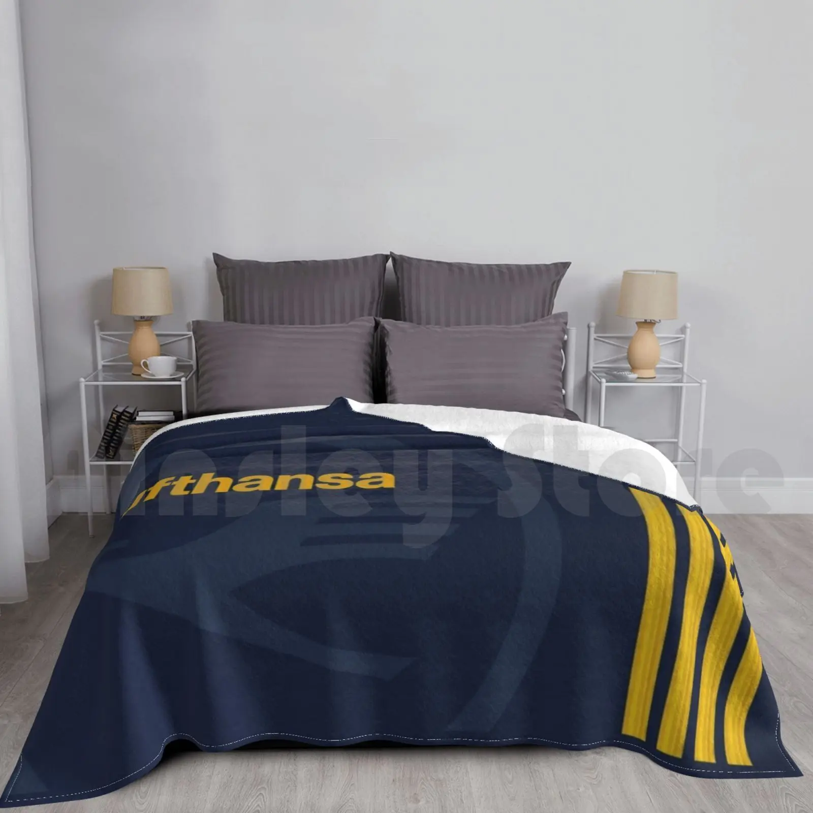 Lufthansa Blanket Fashion Custom Lufthansa Aviation Plane Airplane Airplane Fly Flying Pilot Captain Boeing