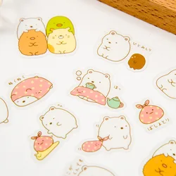 Pegatina de dibujos animados Bio Sumikko Gurashi, pegatina de decoración de papelería para estudiantes, bricolaje, diario, cuaderno, 50 unids/paquete