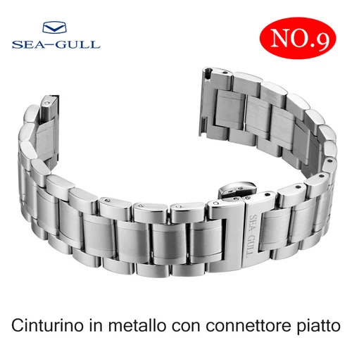 Reloj Seagull de 20mm /22mm, reloj para hombre, pulsera de reloj para mujer, correa Original, correa de acero inoxidable 316L, correa de repuesto