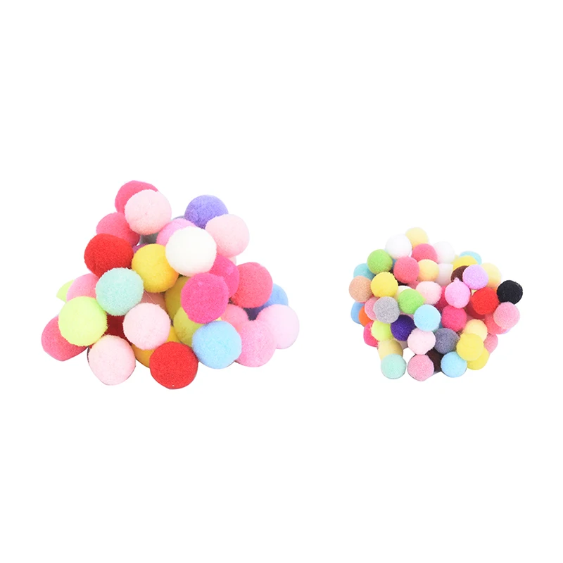 100Pcs 10mm 20mm DIY Crafts Colourful Mini Fluffy Pom poms Ball Felt Team sport decoration accessories Cheerleading souvenirs