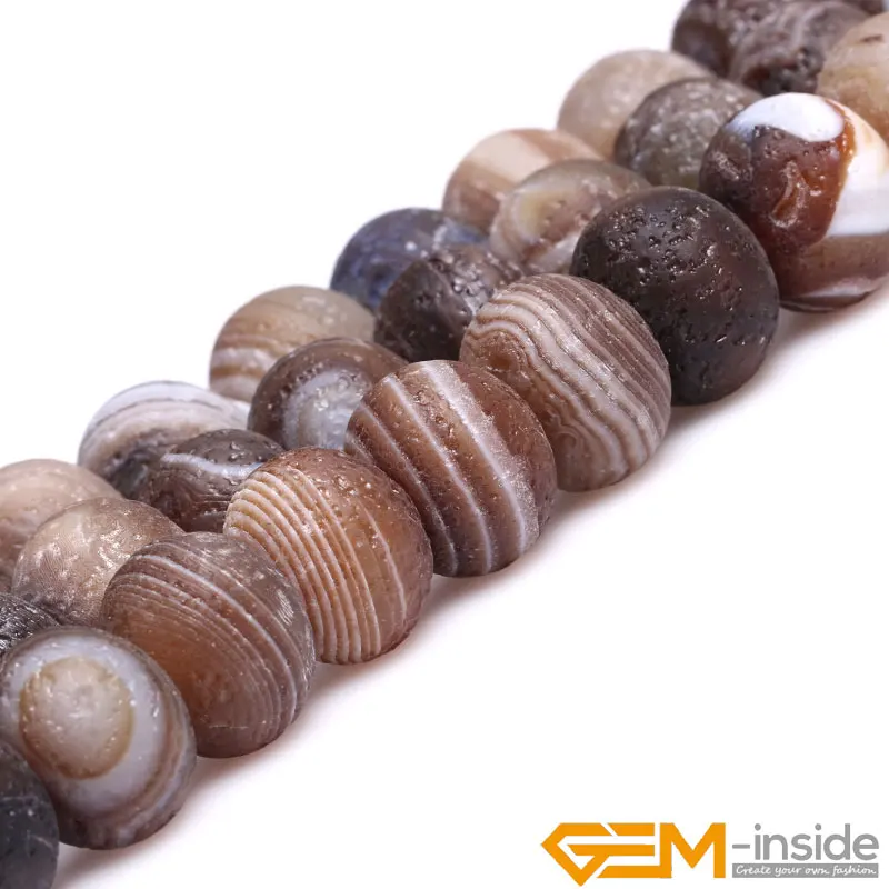 Natural Stone Botswana Agates Rondelle Frosted Acceories Beads For Jewelry Making Strand 15 inch DIY Jewelry Bead For Bracelet