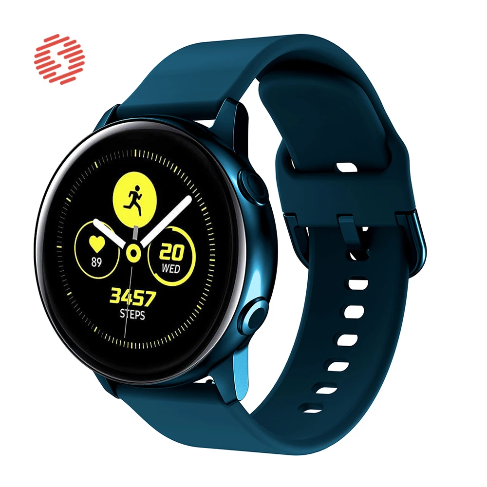 ShengOne-correa de fluoroelastómero para Samsung Galaxy Watch Active Galaxy, correa de silicona suave de 42MM para Gear Sport, 20MM de ancho