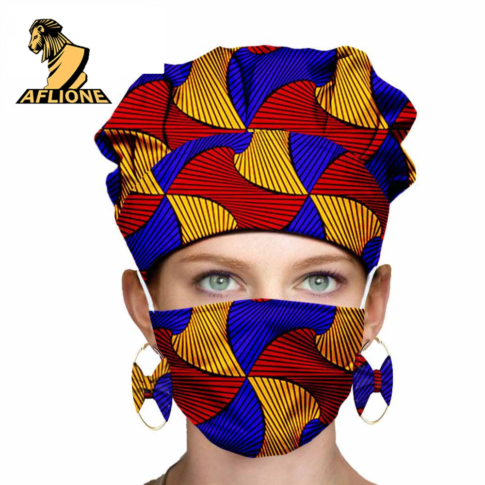 Turbante de cera para mujer africana, conjunto de 2 piezas, envolturas florales para la cabeza, elegante, Hippie, moda femenina, algodón puro para mujer africana