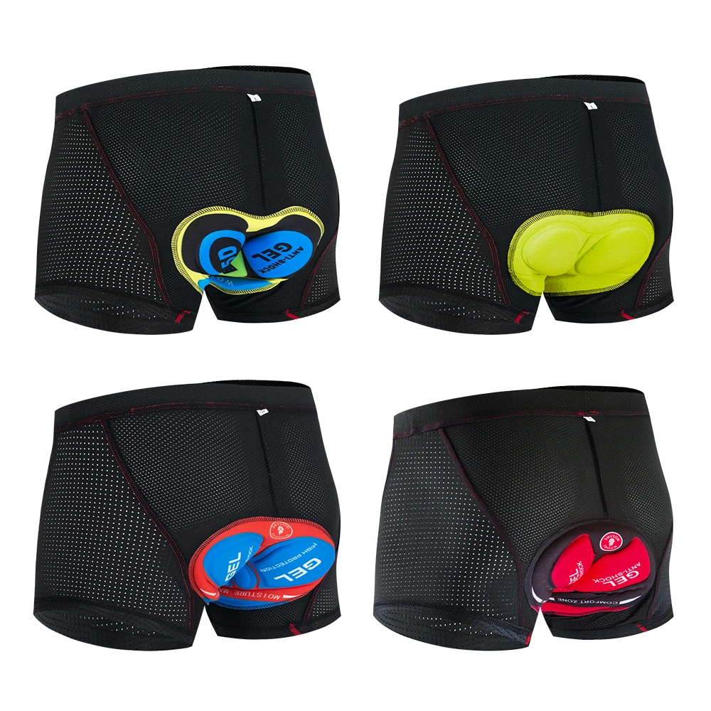 WOSAWE Upgrade Cycling Shorts Men Cycling Underwear Pro 5D Gel Pad Shockproof Padded Underpant Bicycle Shorts Bike Underwear