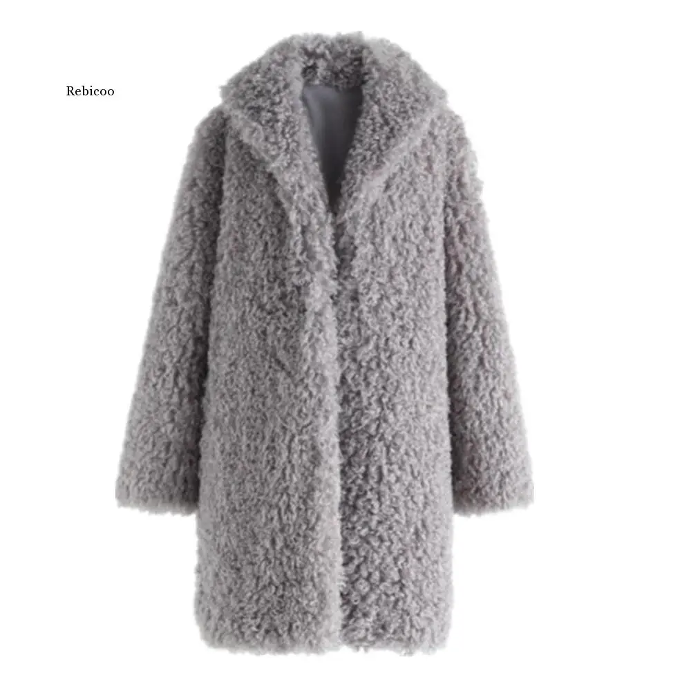 Fake Fur Women Faux Fur Coats Women Lambswool Jacket Female Winter Thick Furs Coats Overcoats Women Long Outwear