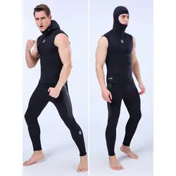 Wetsuit Vest with Hood 3mm Thermal Neoprene Wetsuit Sleeveless Top or Bottom Diving Surfing Hoodie Vest/Gloves/Socks For Men