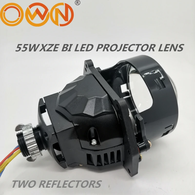 

OWN 55W XZE BI LED PROJECTOR LENS 3" WITH TWO REFLECTORS EASY INSTALLTION MOUNTING, A3 BILED LASER HIGH BEAM MAX