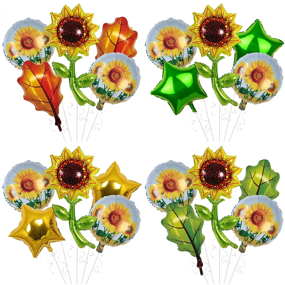 

Giant Sunflower Foil Balloons Set 18inch Star Balloon for Birthday Wedding summer Party Kids Balloon Baby Shower Globals