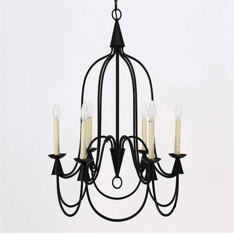 American Country Simple Candle Foyer Pendant Lamp Loft Style Dining Room Decoration Lamp Cafe Lamp AC90-265V