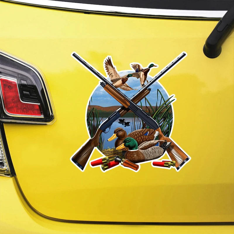 S60053# Duck Hunting Self-adhesive Decal Car Sticker Waterproof Auto Decors on Bumper Rear Window Laptop Choose Size