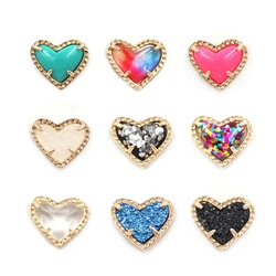 High Quality Multicolor Small Heart 3D Resin Abalone Shell Geometric Bling Bling Glitter Mini Love Stud Earrings  for Women