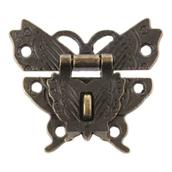 1xAntique Decorative Butterfly Box Latch Jewelry Box Hasp Lock Latch Vintage Hardware for Furniture