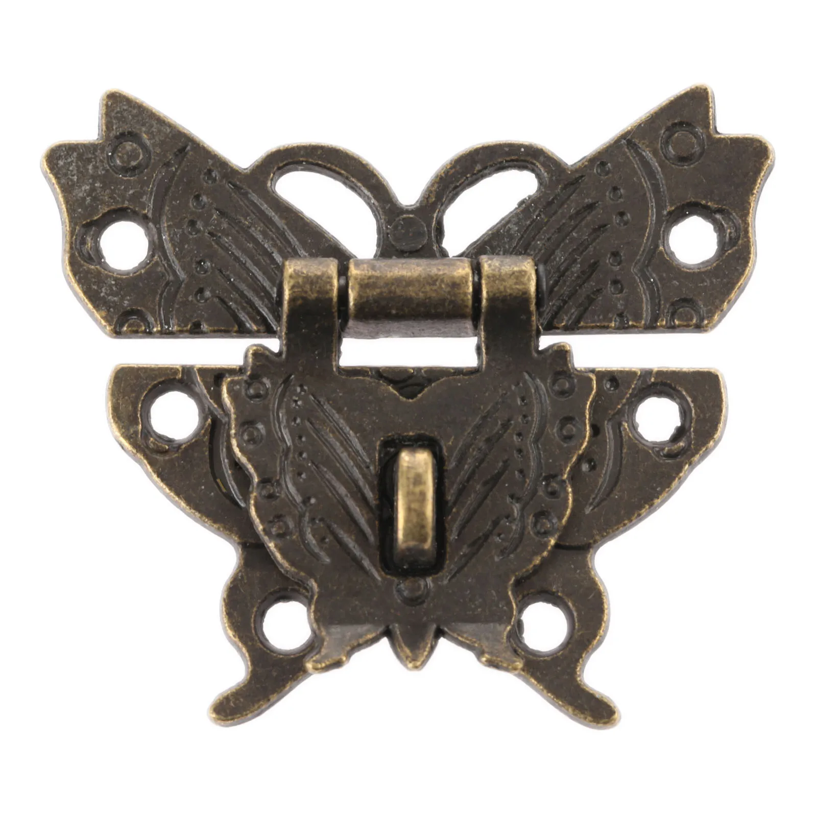 1xAntique Decorative Butterfly Box Latch Jewelry Box Hasp Lock Latch Vintage Hardware for Furniture