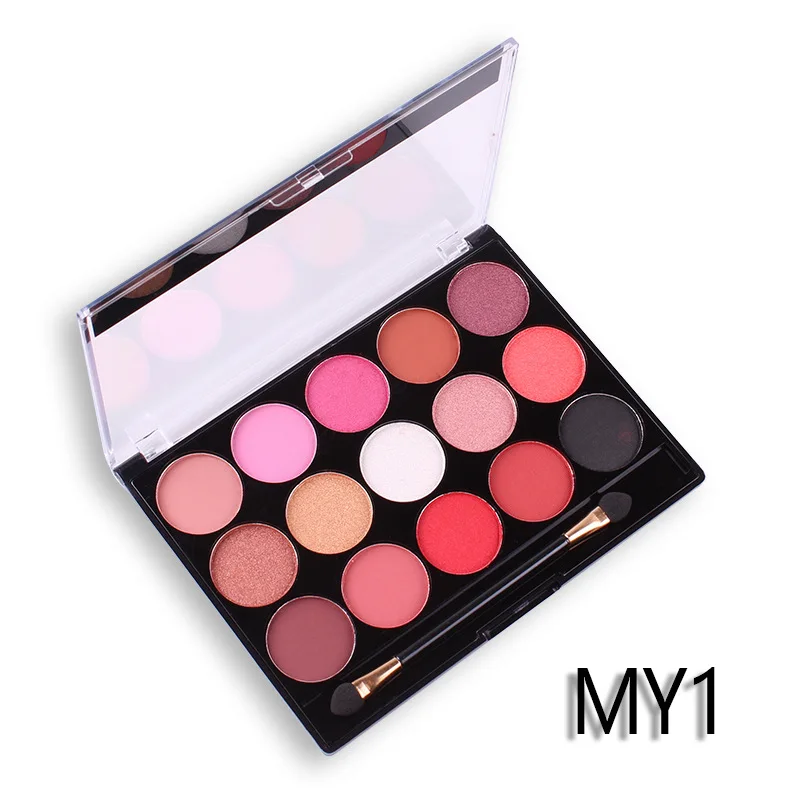 MISS ROSE 15 Color Pearlescent Matte EyeShadow Professional Makeup Multicolor Eye Disc Beauty Glazed Eyeshadow Palette Hot Sale