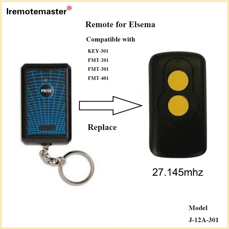 Garage door remote for Elsema Key 301 27.145MHz Suits FMT201/FMT301/FMT401 Garage Door Remote