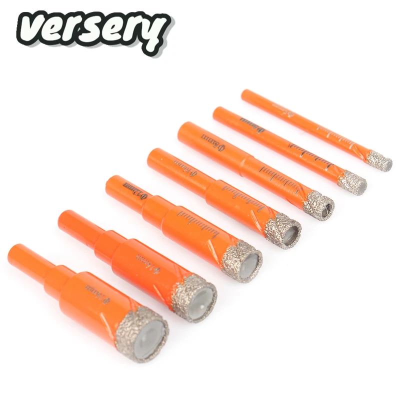 Versery  5/6/8/10/12/14/16mm Round Handle Dry Vacuum Brazed Diamond Drilling hole saw for Ceramic Granite marble Drill Bits