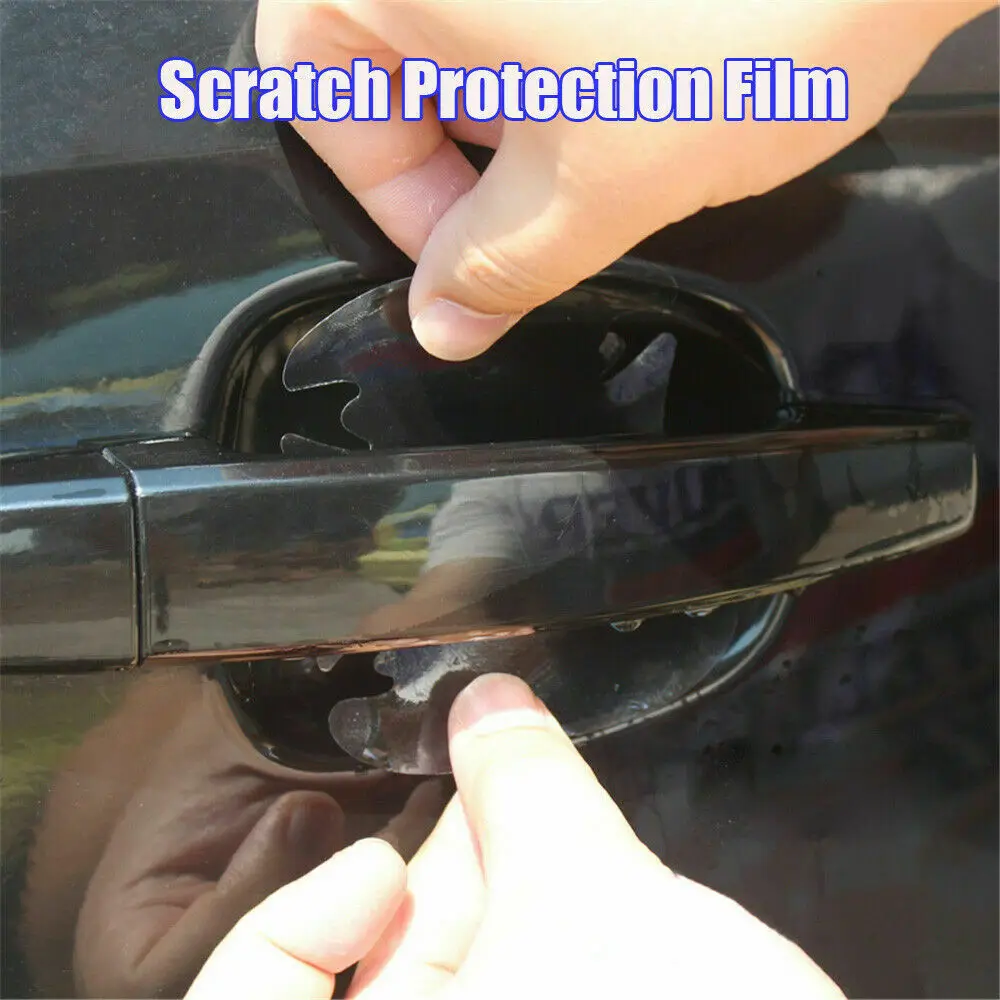 4pcs Universal Invisible Car Door Handle Scratches Automobile Shakes Protective Vinyl Protector Films Car Handle Protection