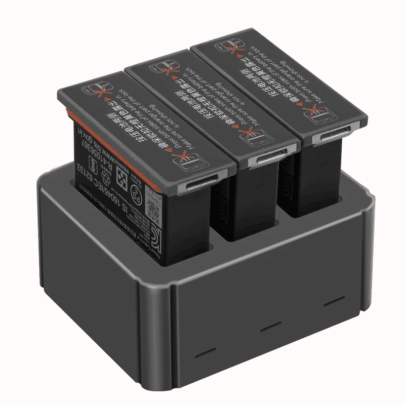 3 in 1 Lithium Battery Charger Box For DJI Osmo Action Sports Camera Accessories USB Charger Box Smart Fast Type-c Charging Port