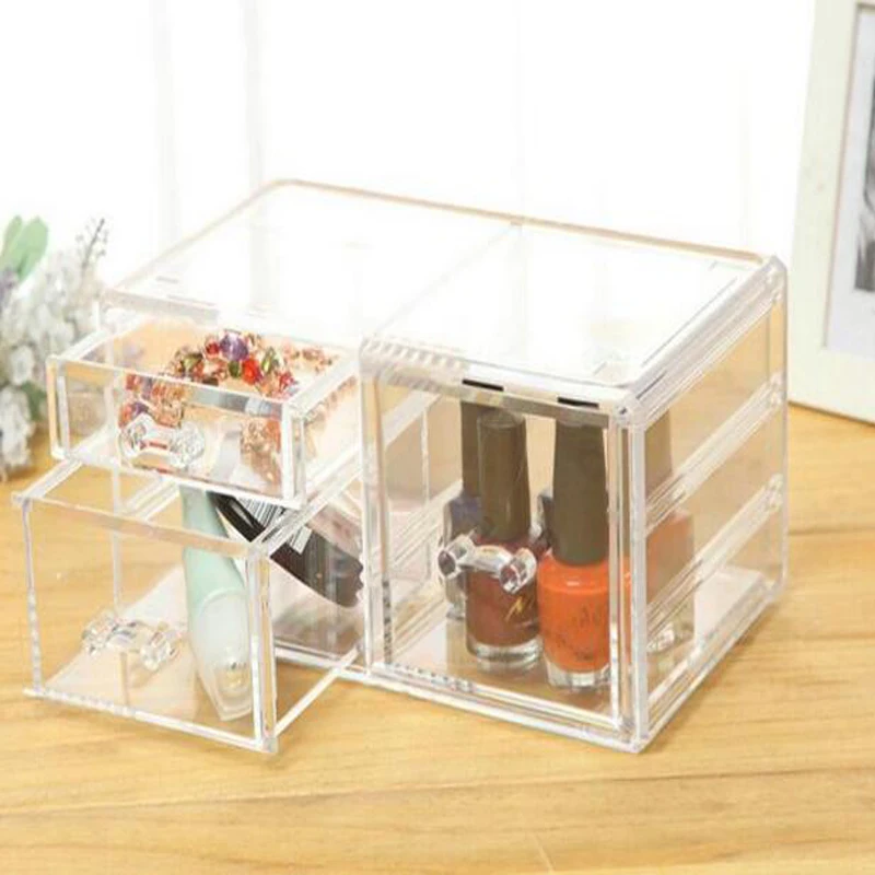 

Grid Lipstick Box Acrylic Makeup Organizer Storage Box Lipstick Nail Polish Holder Box Cosmetic Collection Case Jewelry Storage