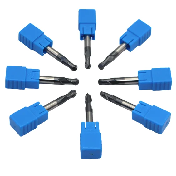 1 قطعة 5 مللي متر 6 مللي متر 8 مللي متر 10 مللي متر R5.0-R10 CNC HRC50 2F الكرة ماكينة تفريز النهايات للمعادن الأخدود