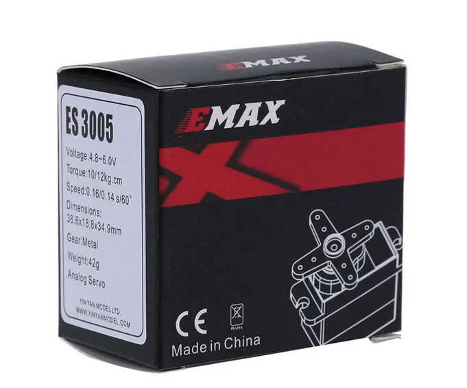 Servo analógico de metal original EMAX ES3005 42g para avião RC à prova d'água