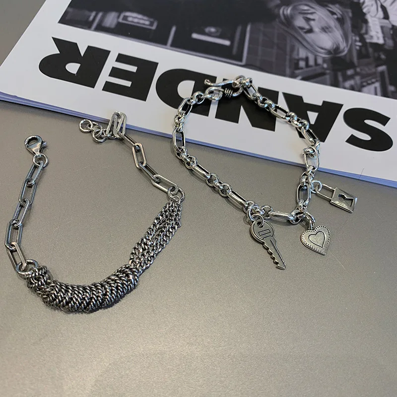 LIVVY 2025 New Silver Color Weave Circle Multi-Layer Chain Bracelet Woman Unique Punk Trendy Vintage Elegant Jewelry Wholesale