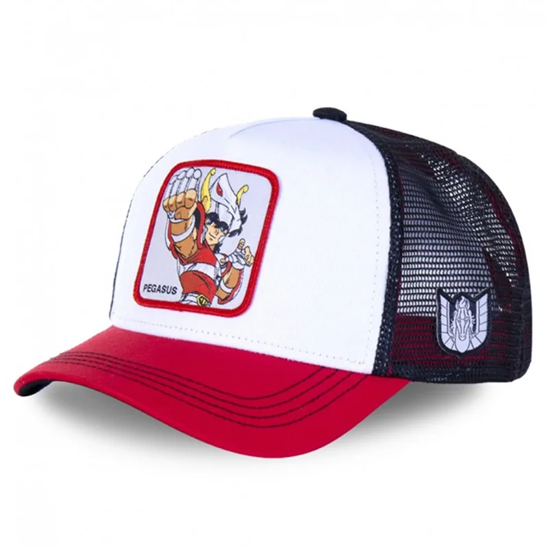 New Brand High Quality Saint Seiya Cartoon Anime Snapback Baseball Cap Men Women Hip Hop Dad Mesh Trucker Hat Dropshipping