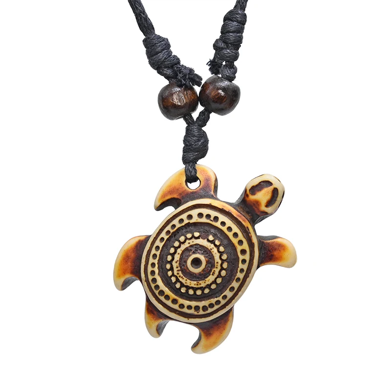 FX027 Sea Turtles necklace pendant Choker Jewelry Inca civilization Primitive Tribal style Imitation Yak Bone necklace Amulet