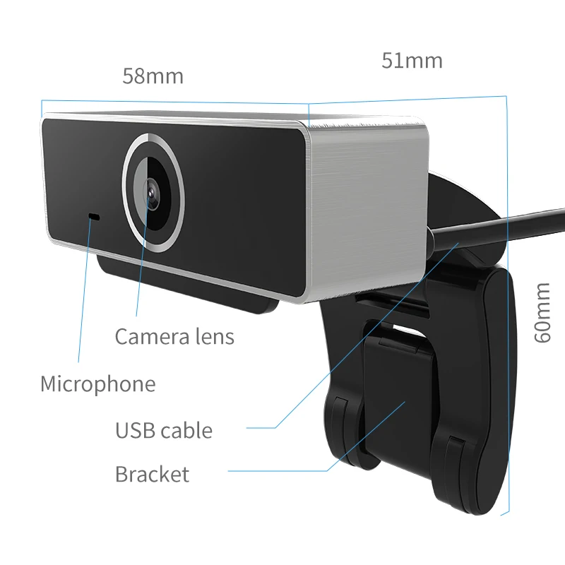1080P USB Webcam 1920 *1080 Dynamic Resolution With Microphone Web Camera for Microsoft PC Laptop Black