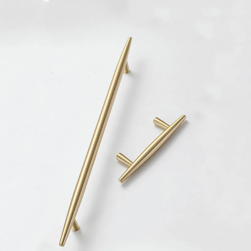 50-290mm Kitchen Cabinet Handles Gold Brass Bathroom Cabinet Handle Drawer Pulls Nordic Furniture Door Knobs For Dresser Closet