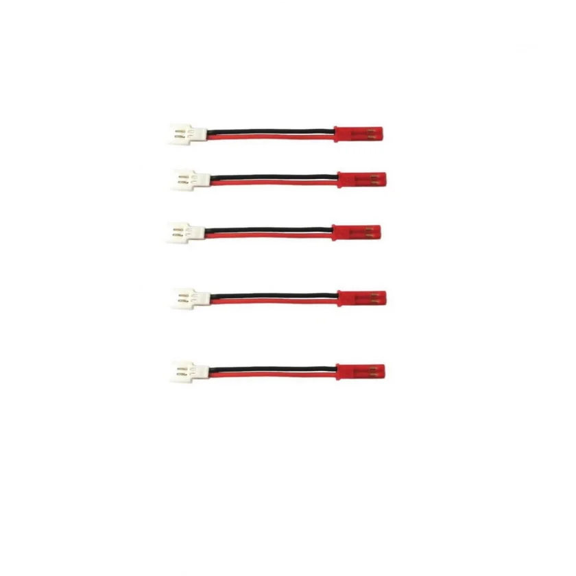 Adaptador de chicote de fios para carregador de bateria RC, macho para fêmea, JST, cabo, Molex 2.0, 1S, 2Pin, 20awg, 50mm, 5 pcs, 10 pcs