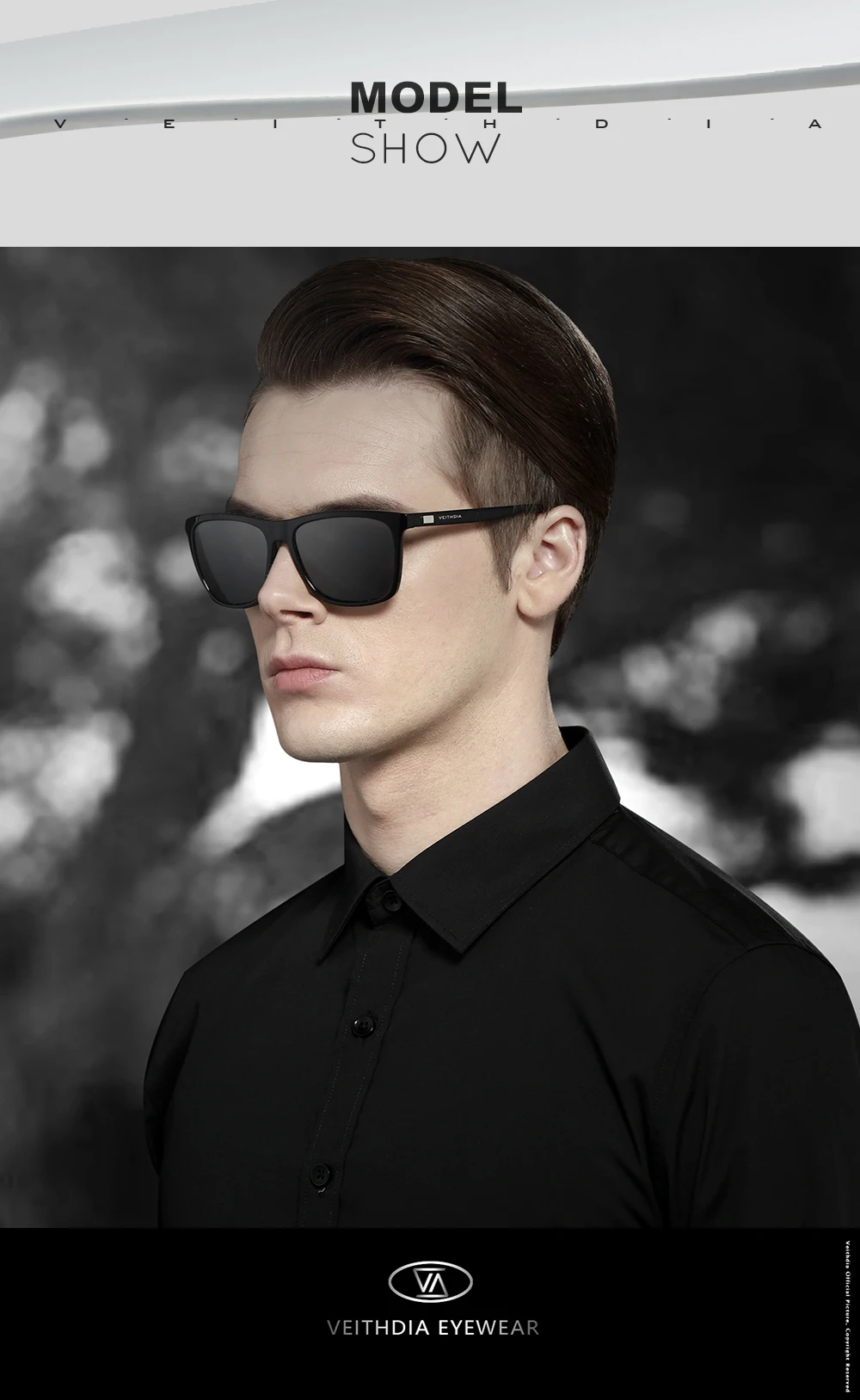 VEITHDIA Markensonnenbrille Unisex Retro Aluminium+TR90 Sonnenbrille Polarisierte Gläser Vintage Brillen Sonnenbrille für Männer/Frauen 6108 – Detail 8