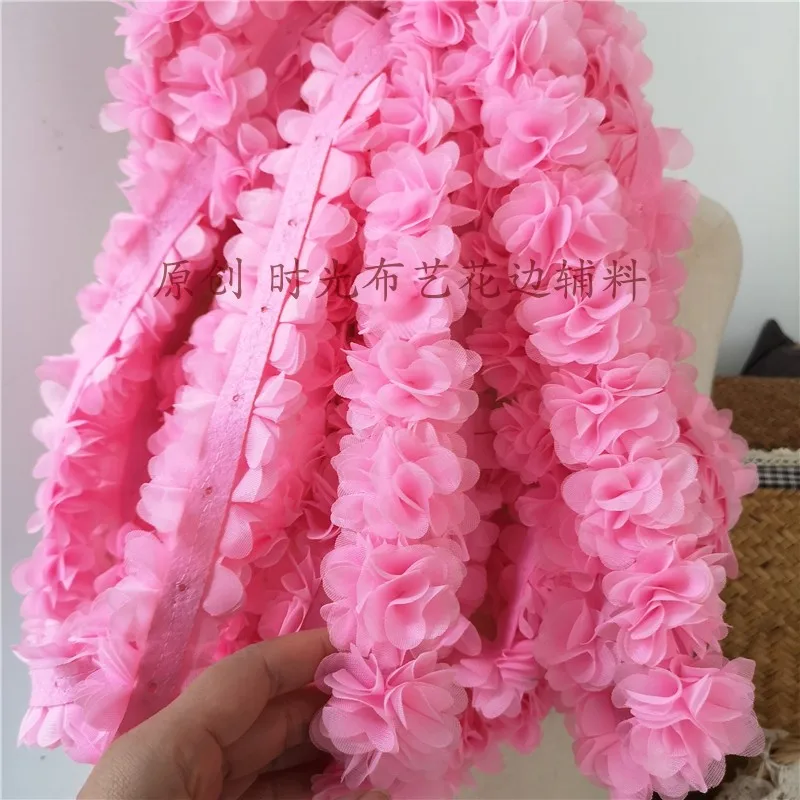 Abbigliamento da 5CM, costumi da bagno, accessori per capelli, accessori per abiti in chiffon ricamato a macchina per abbigliamento da palcoscenico