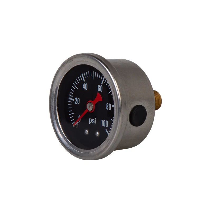 0-100 psi small Oil Pressure Gauge Fuel Gauge universal 1/8 NPT Oil Fuel Pressure Gauge Liquid Filled Polished Case