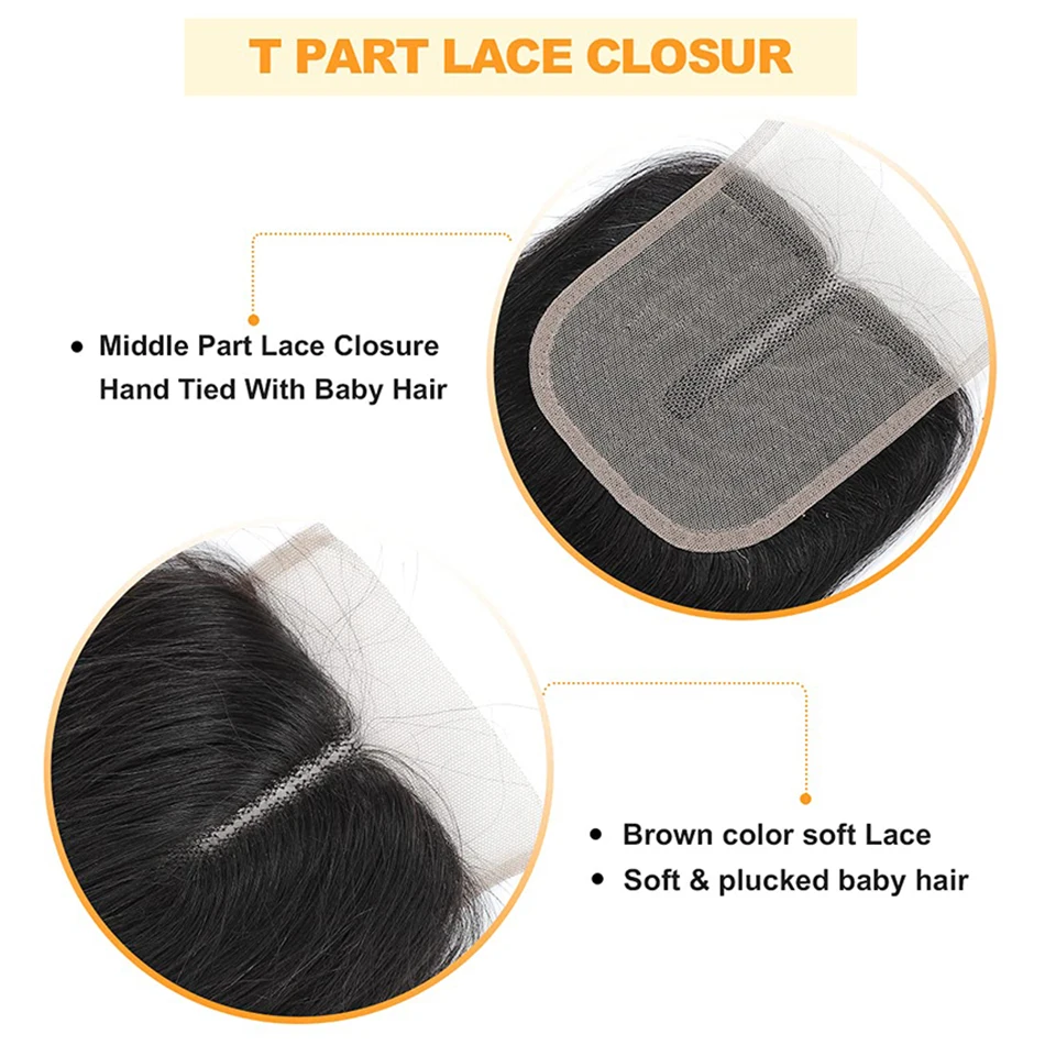 Indian 4x1 T Part Lace Closure Machine Made Middle Part Straight Hair Closure 100% Human Hair Natural Color Remy Hair Almac