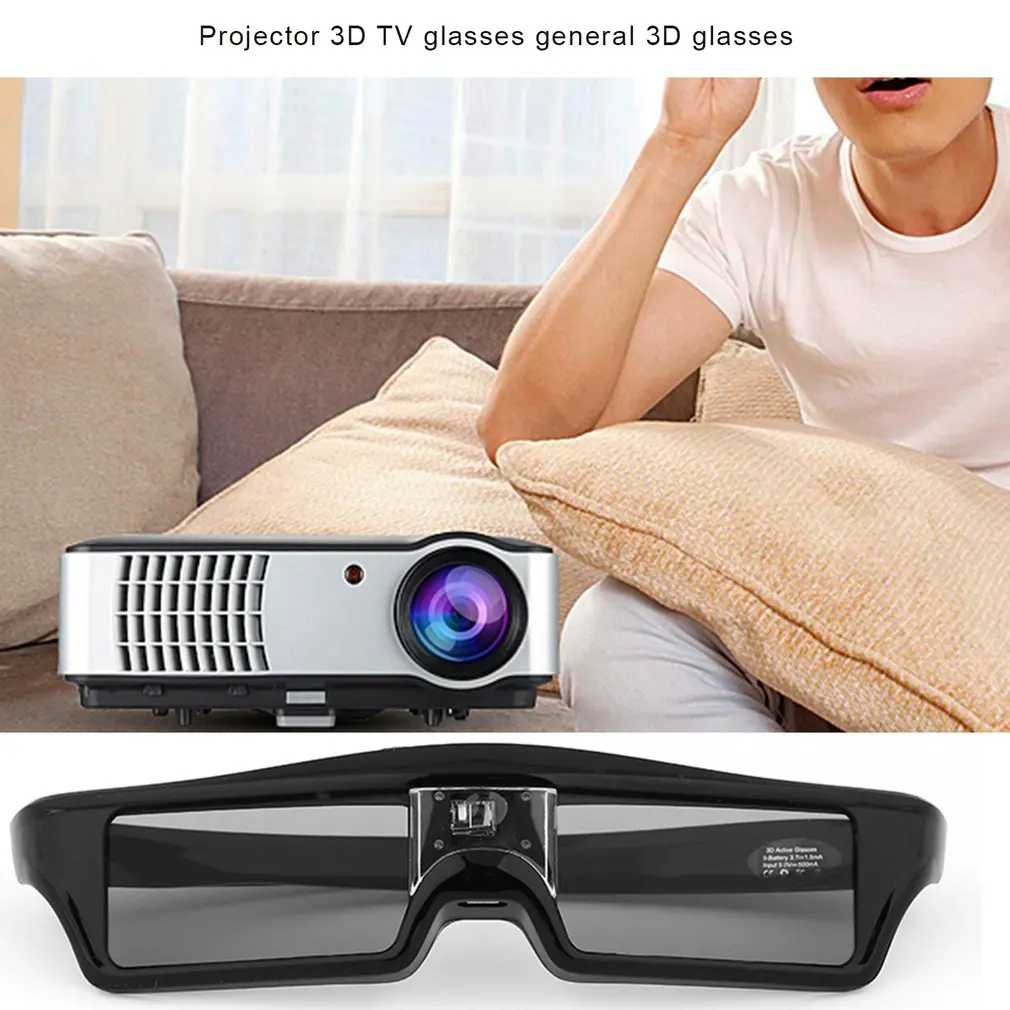 3D Glasses Active Shutter Rechargeable Eyewear for DLP-Link Optama Acer BenQ ViewSonic Sharp Projectors Glasses