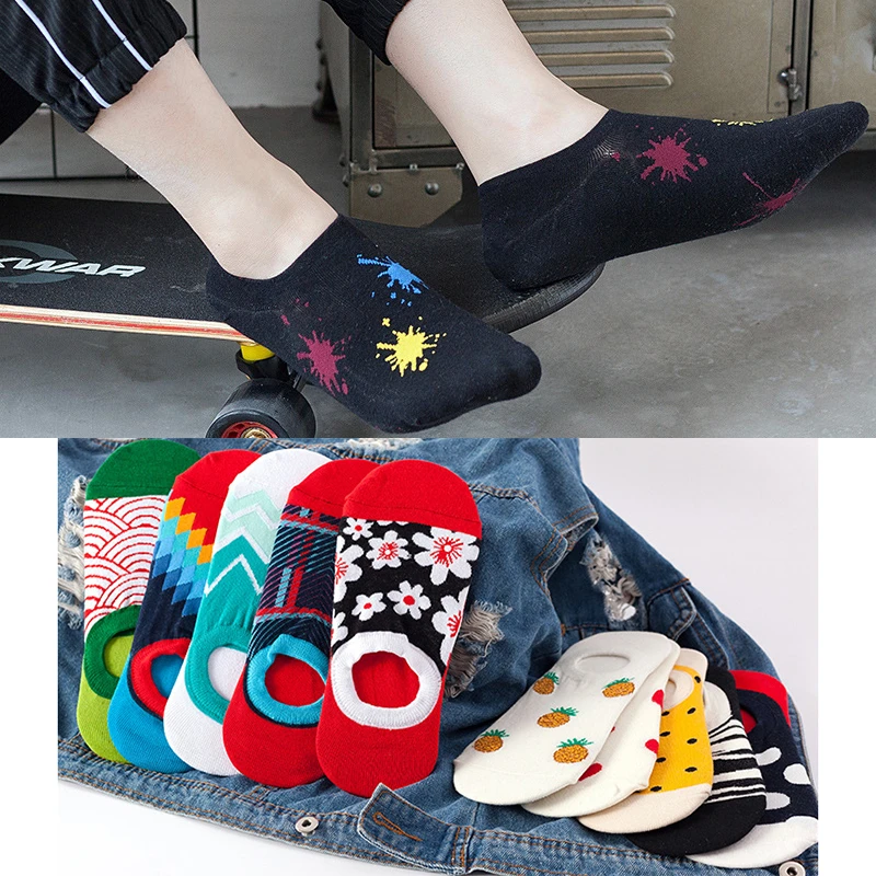 Chaussettes de Bateau Invisibles à Bouche Peu Profonde pour Femme et Homme, en Pur Coton, Minces, de Marque, en Silicone, à Talons Hauts, Tendance,