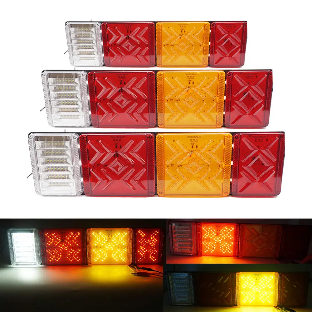 

2X Universal Truck Rear Taillights Led Trailer 24V Rear Stop Brake Reversing Traffic FogLamp Caravans UTE Campers ATV Tail Light