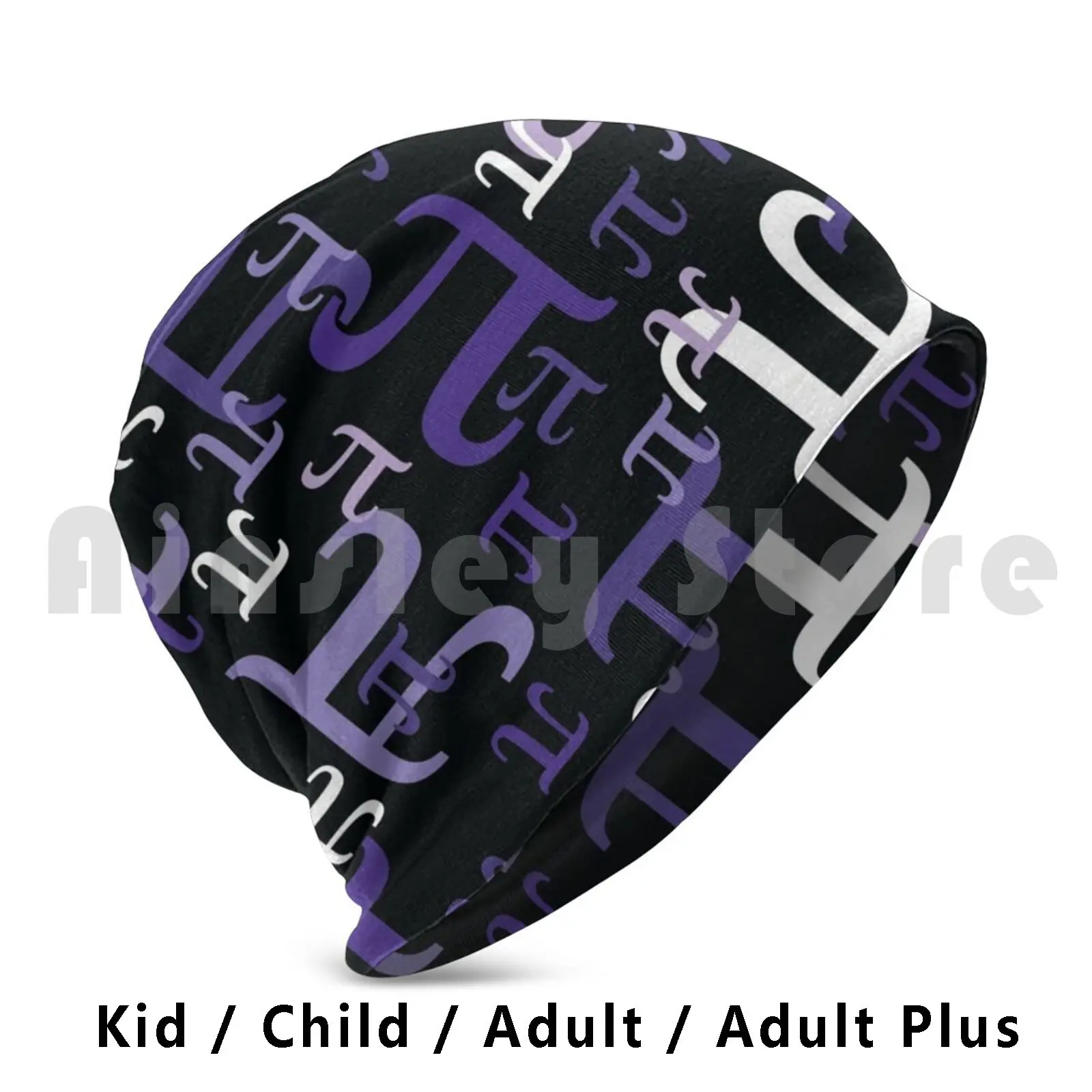 Pieces Of Pi ( Purple ) Beanies Knit Hat 2847 Beanies Print Pi Math Pi Day Nerd Geek Nerdy Geeky Science Pretty Cool