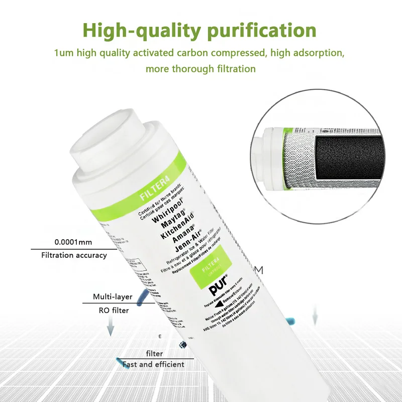 UKF8001 Cartuccia di ricambio per filtro dell'acqua per frigorifero compatibile con UKF8001AXX, 46-9992, 9005, filtro 4, 1 confezione