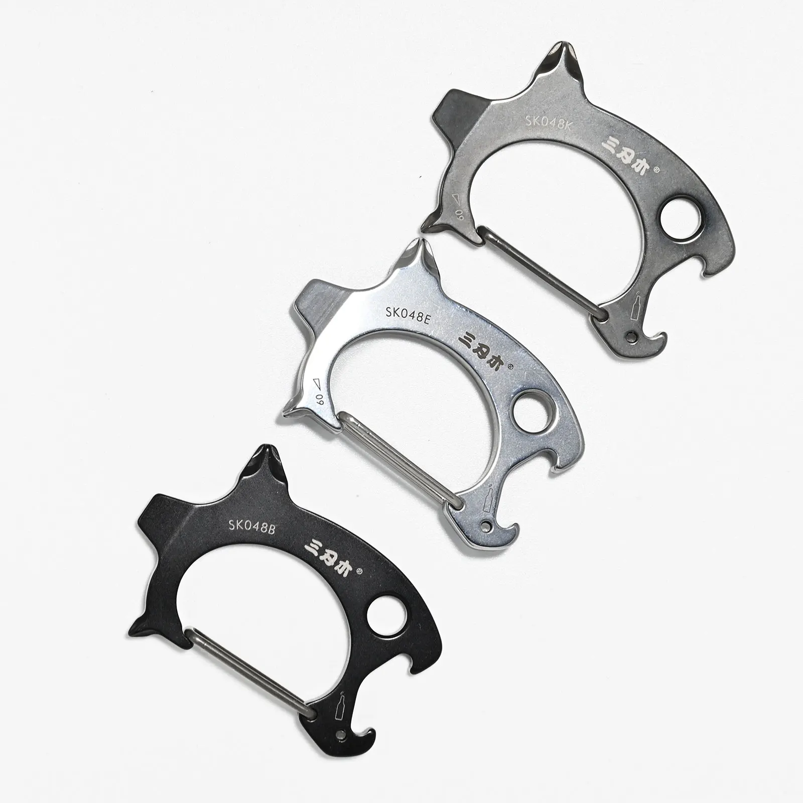 SANRENMU-Llavero multifuncional SK047/SK048, hebilla, anillo Edc, herramientas múltiples para acampar, supervivencia al aire libre, herramientas de coche de rescate